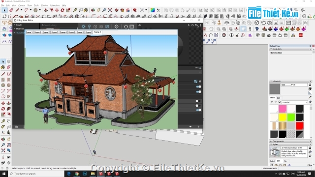 Sketchup nhà cổ,Nhà cổ truyền thống,model SU nhà cổ,mẫu nhà cổ